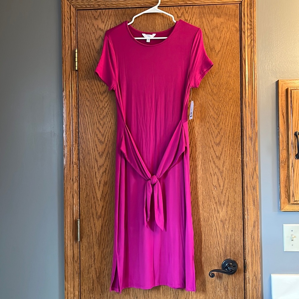 NWT Women’s Time and Tru brand tie waist midi dress